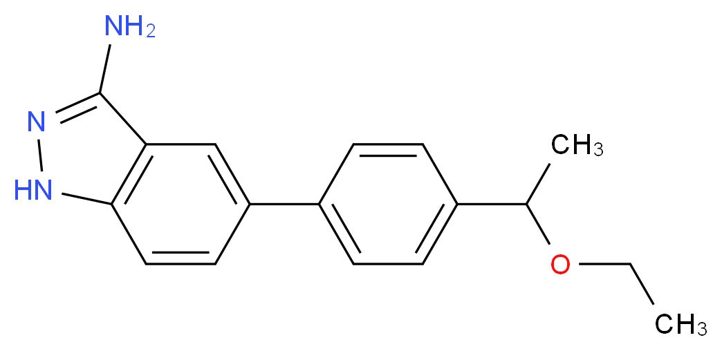5-[4-(1-ethoxyethyl)phenyl]-1H-indazol-3-amine_分子结构_CAS_)