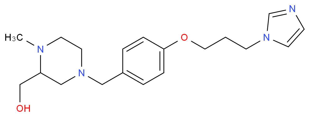 (4-{4-[3-(1H-imidazol-1-yl)propoxy]benzyl}-1-methylpiperazin-2-yl)methanol_分子结构_CAS_)