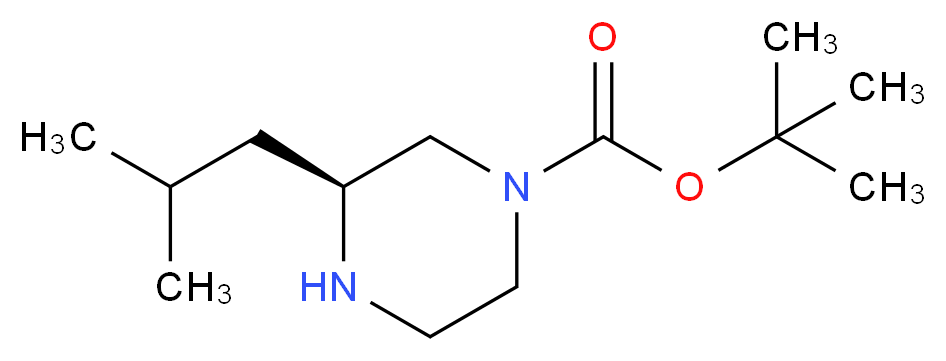 tert-butyl (3S)-3-(2-methylpropyl)piperazine-1-carboxylate_分子结构_CAS_928025-62-1