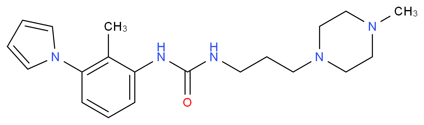 N-[3-(4-methylpiperazin-1-yl)propyl]-N'-[2-methyl-3-(1H-pyrrol-1-yl)phenyl]urea_分子结构_CAS_)