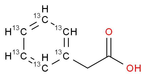 2-[(1,2,3,4,5,6-<sup>1</sup><sup>3</sup>C<sub>6</sub>)phenyl]acetic acid_分子结构_CAS_1173020-54-6