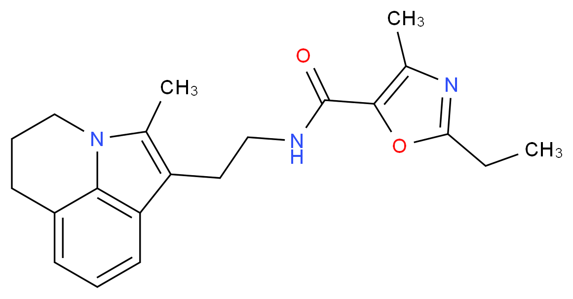 2-ethyl-4-methyl-N-[2-(2-methyl-5,6-dihydro-4H-pyrrolo[3,2,1-ij]quinolin-1-yl)ethyl]-1,3-oxazole-5-carboxamide_分子结构_CAS_)