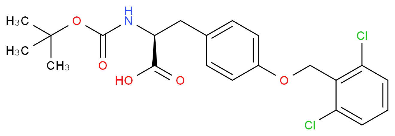 (2S)-2-{[(tert-butoxy)carbonyl]amino}-3-{4-[(2,6-dichlorophenyl)methoxy]phenyl}propanoic acid_分子结构_CAS_40298-71-3