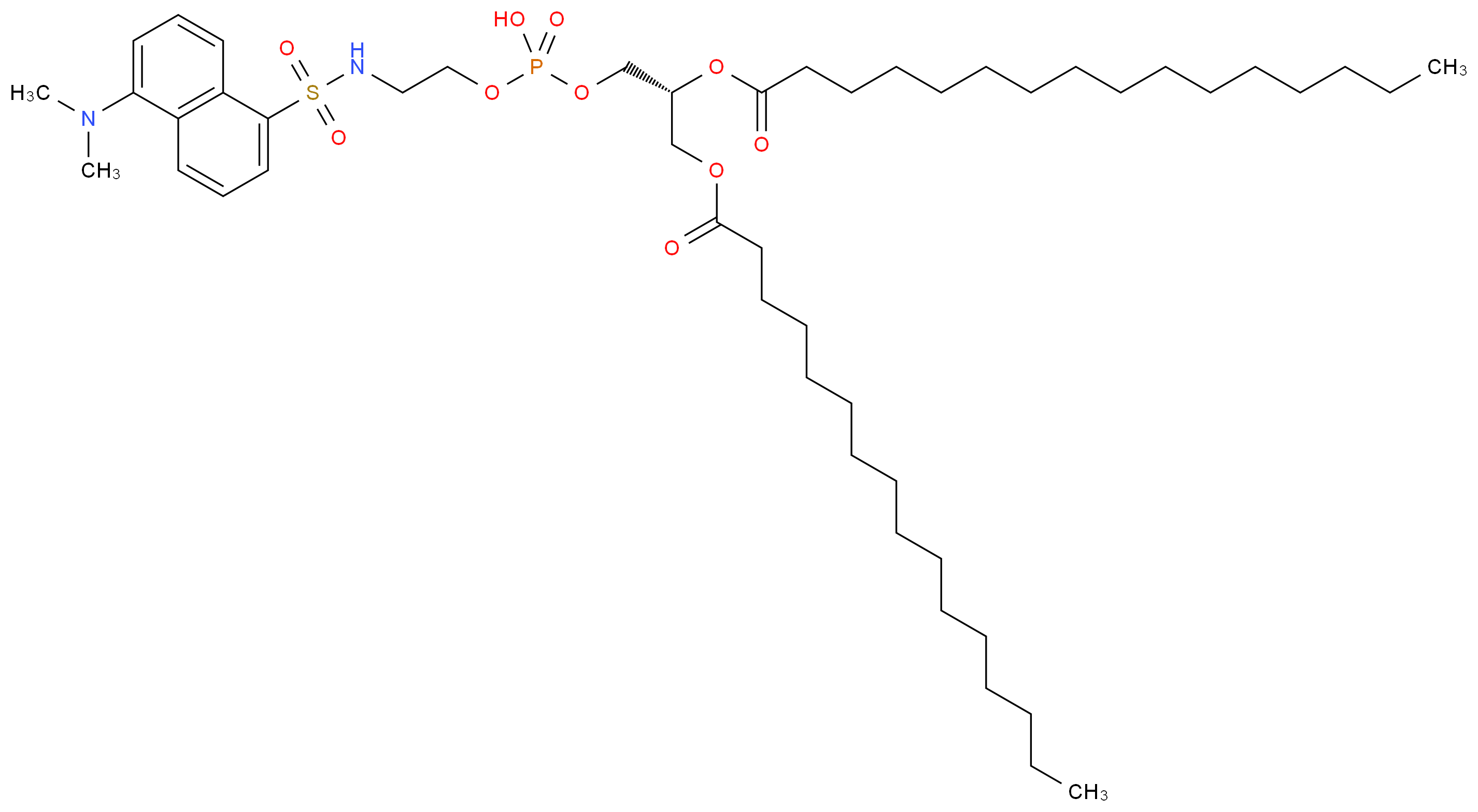 [(2R)-2,3-bis(hexadecanoyloxy)propoxy]({2-[5-(dimethylamino)naphthalene-1-sulfonamido]ethoxy})phosphinic acid_分子结构_CAS_81425-71-0