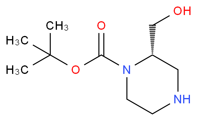 tert-butyl (2S)-2-(hydroxymethyl)piperazine-1-carboxylate_分子结构_CAS_1030377-21-9