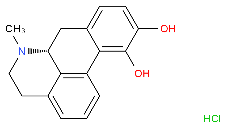 (R)-6-methyl-5,6,6a,7-tetrahydro-4H-dibenzo[de,g]quinoline-10,11-diol hydrochloride_分子结构_CAS_)