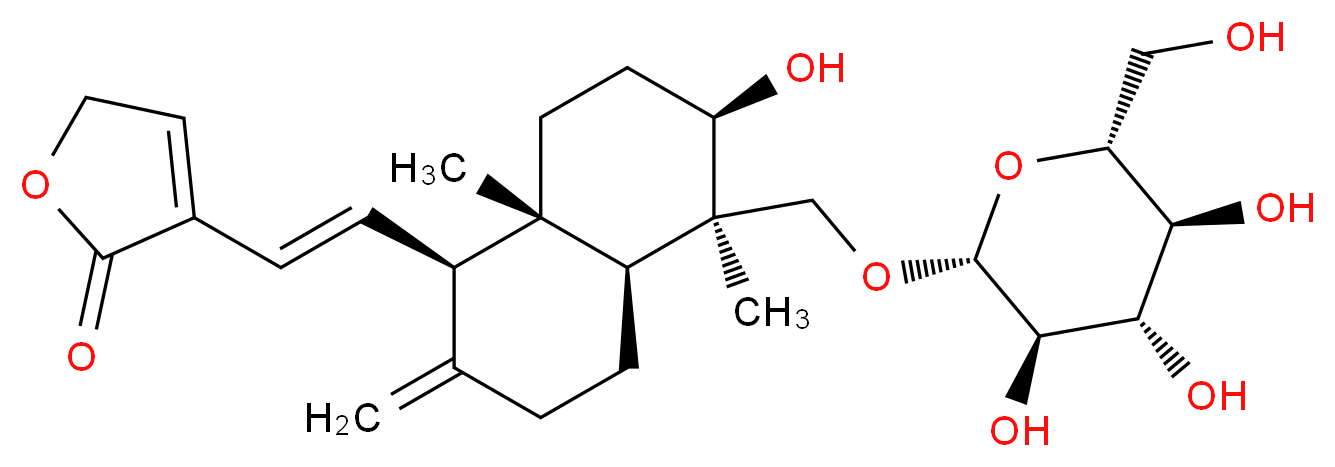 14-Deoxy-11,12-didehydroandrographiside_分子结构_CAS_141973-41-3)