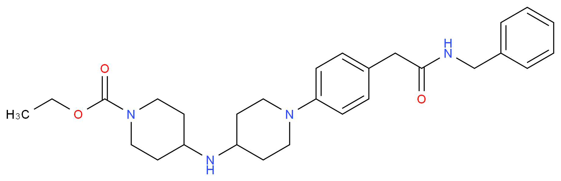 ethyl 4-[(1-{4-[2-(benzylamino)-2-oxoethyl]phenyl}-4-piperidinyl)amino]-1-piperidinecarboxylate_分子结构_CAS_)