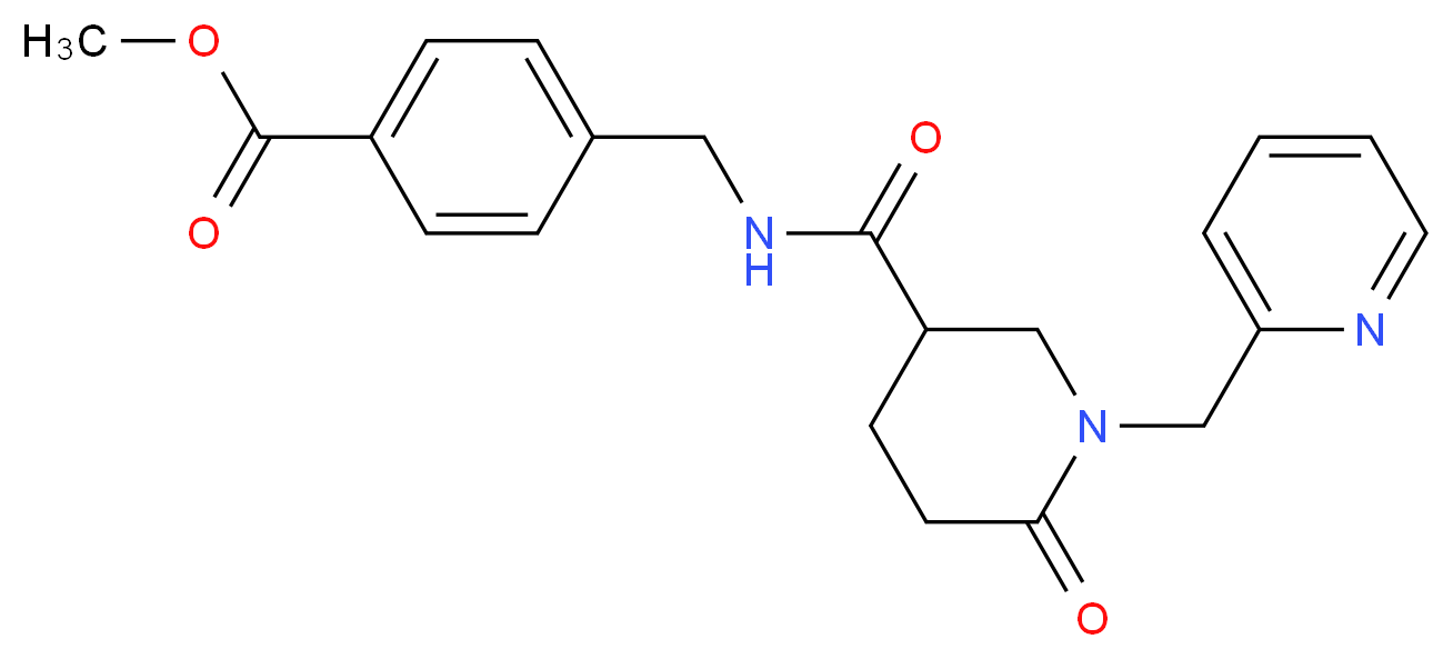 methyl 4-[({[6-oxo-1-(2-pyridinylmethyl)-3-piperidinyl]carbonyl}amino)methyl]benzoate_分子结构_CAS_)