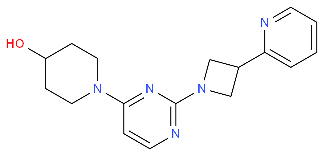 1-{2-[3-(2-pyridinyl)-1-azetidinyl]-4-pyrimidinyl}-4-piperidinol_分子结构_CAS_)