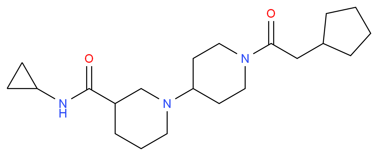 1'-(cyclopentylacetyl)-N-cyclopropyl-1,4'-bipiperidine-3-carboxamide_分子结构_CAS_)