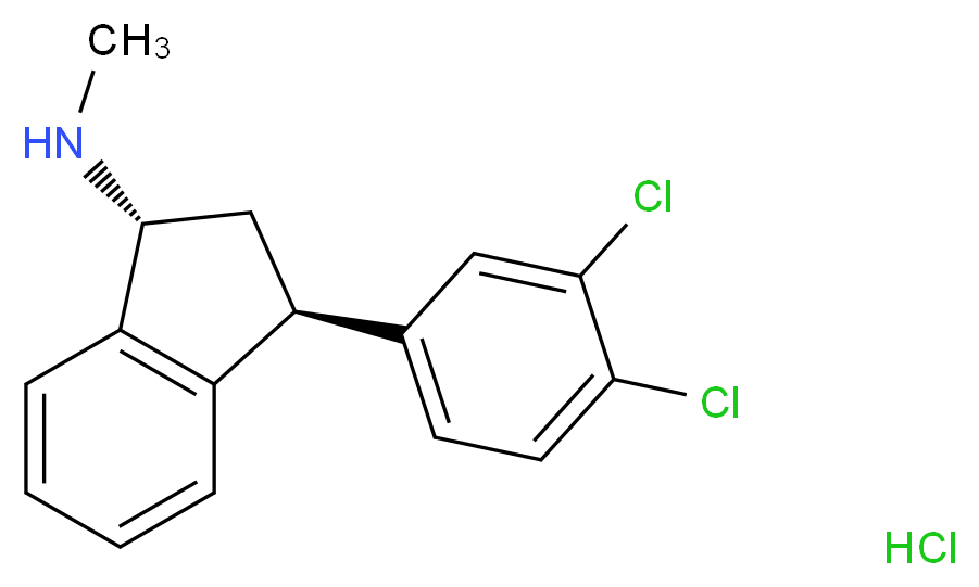 (1R,3S)-3-(3,4-dichlorophenyl)-N-methyl-2,3-dihydro-1H-inden-1-amine hydrochloride_分子结构_CAS_96850-13-4