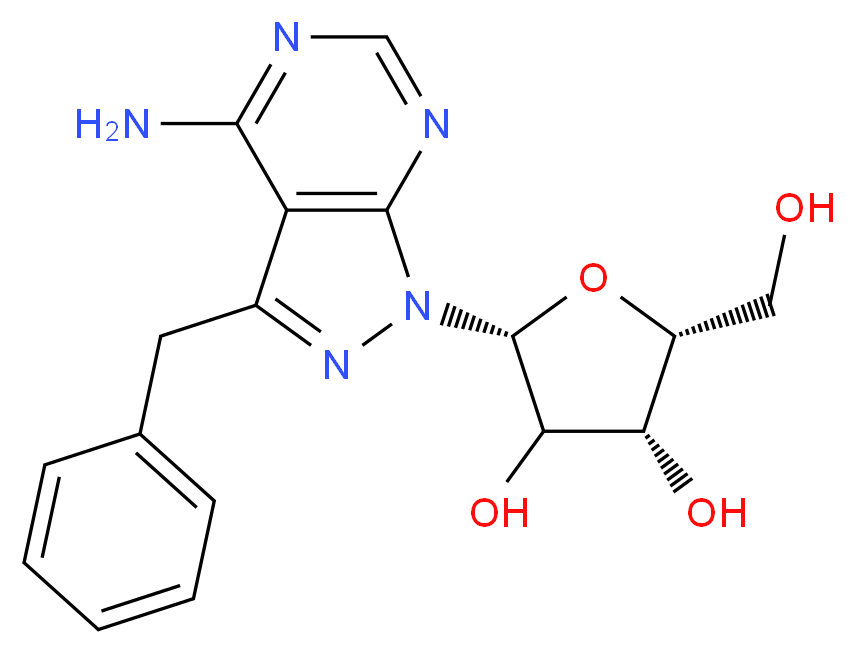 4-Amino-3-benzyl-1H-pyrazolo[3,4-d]pyrimidine 1-β-D-Ribofuranose_分子结构_CAS_476371-76-3)