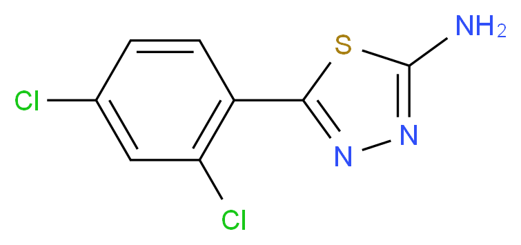 5-(2,4-dichlorophenyl)-1,3,4-thiadiazol-2-amine_分子结构_CAS_28004-63-9