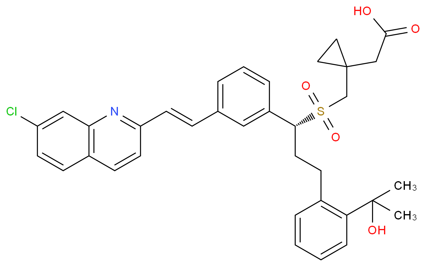 Montelukast Sulfone_分子结构_CAS_1266620-74-9)