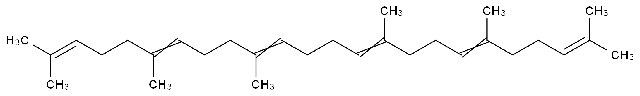 2,6,10,15,19,23-hexamethyltetracosa-2,6,10,14,18,22-hexaene_分子结构_CAS_111-02-4