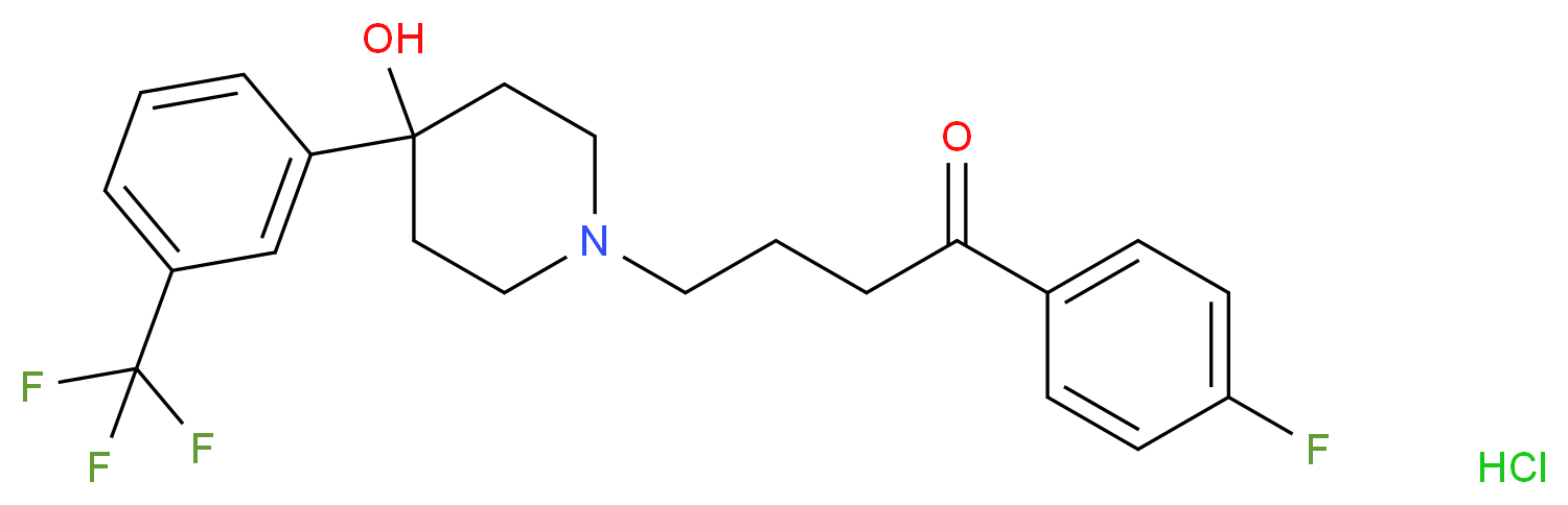 1-(4-fluorophenyl)-4-{4-hydroxy-4-[3-(trifluoromethyl)phenyl]piperidin-1-yl}butan-1-one hydrochloride_分子结构_CAS_2062-77-3