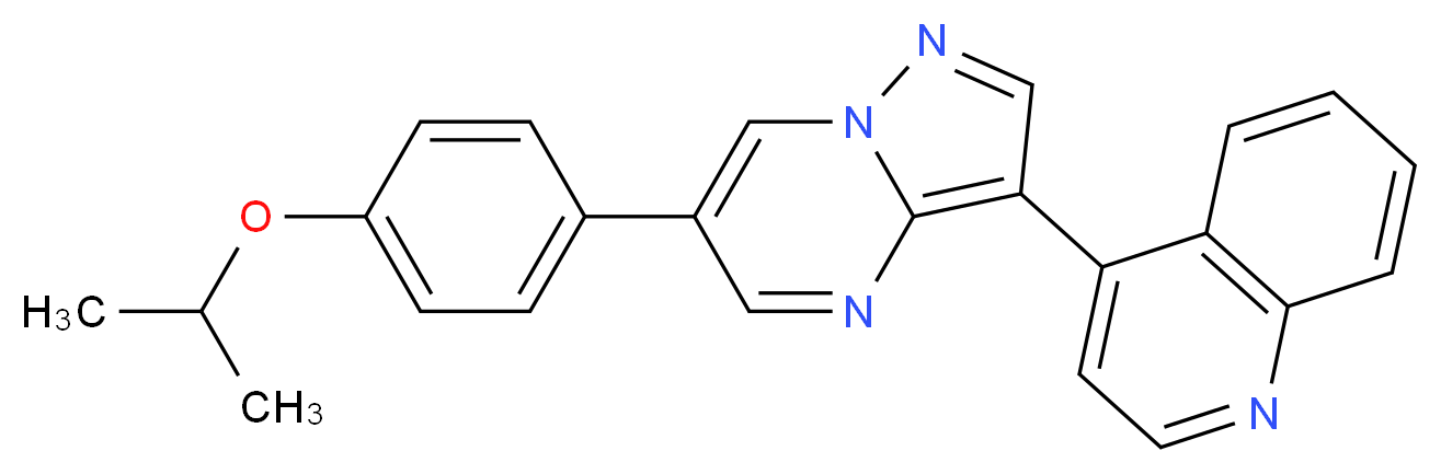 4-{6-[4-(propan-2-yloxy)phenyl]pyrazolo[1,5-a]pyrimidin-3-yl}quinoline_分子结构_CAS_1206711-16-1