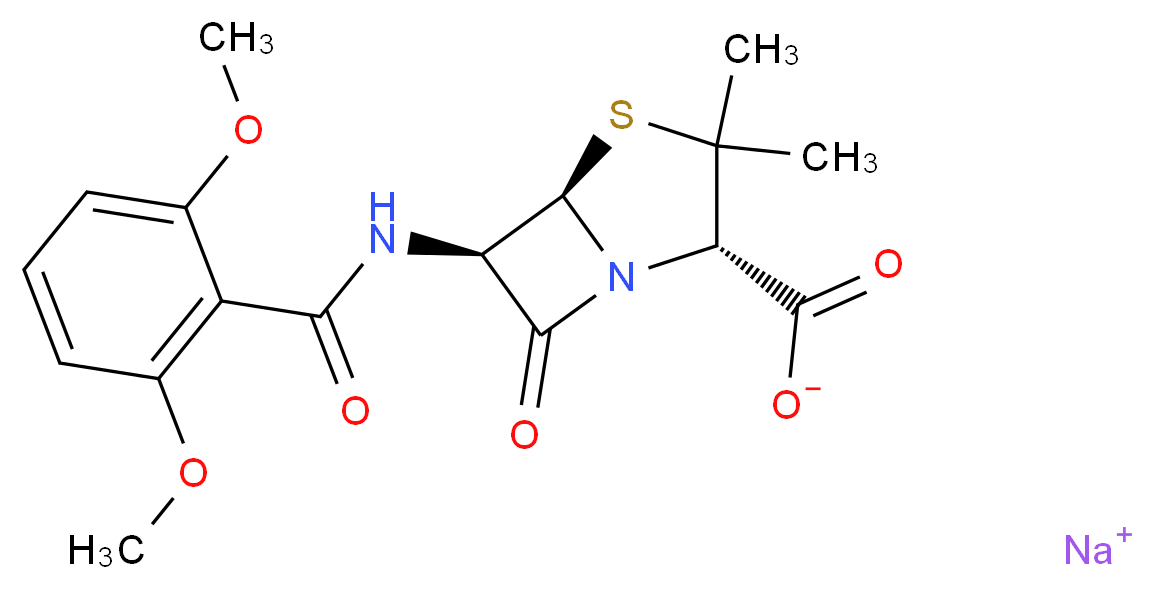 Methicillin 钠盐_分子结构_CAS_132-92-3)