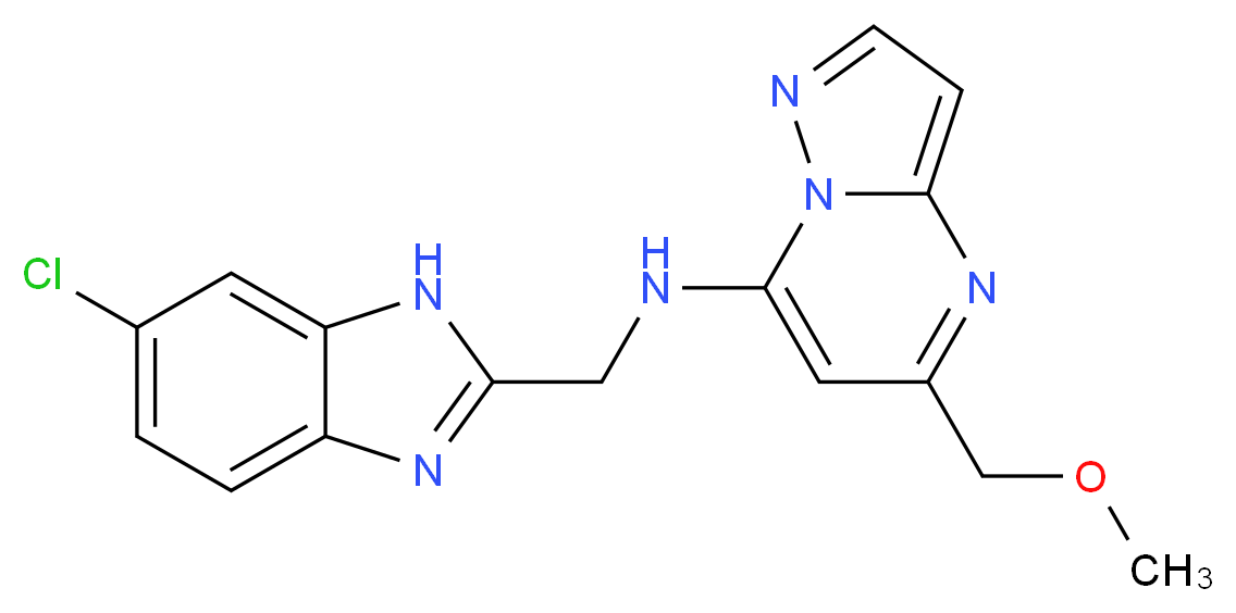 N-[(6-chloro-1H-benzimidazol-2-yl)methyl]-5-(methoxymethyl)pyrazolo[1,5-a]pyrimidin-7-amine_分子结构_CAS_)