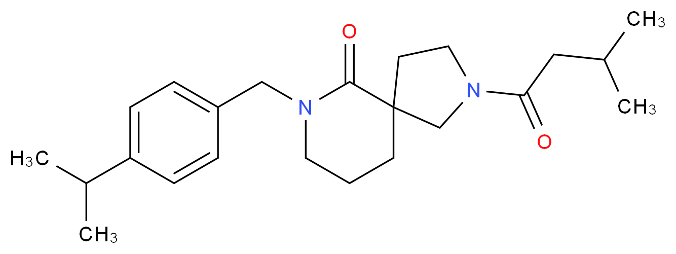 7-(4-isopropylbenzyl)-2-(3-methylbutanoyl)-2,7-diazaspiro[4.5]decan-6-one_分子结构_CAS_)