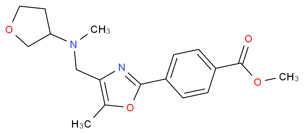 methyl 4-(5-methyl-4-{[methyl(tetrahydro-3-furanyl)amino]methyl}-1,3-oxazol-2-yl)benzoate_分子结构_CAS_)