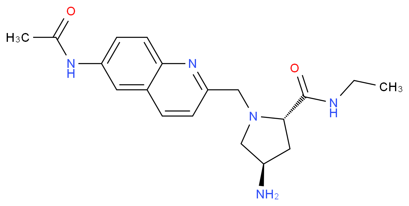 (2S,4R)-1-{[6-(acetylamino)quinolin-2-yl]methyl}-4-amino-N-ethylpyrrolidine-2-carboxamide_分子结构_CAS_)