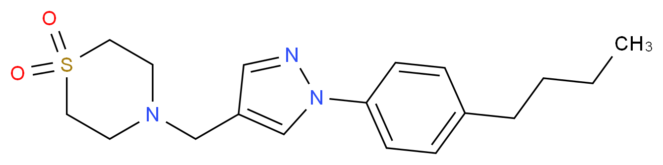 4-{[1-(4-butylphenyl)-1H-pyrazol-4-yl]methyl}thiomorpholine 1,1-dioxide_分子结构_CAS_)