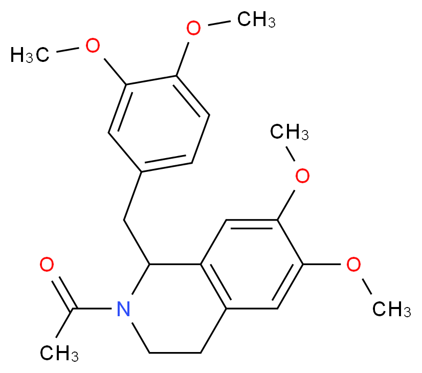 1-{1-[(3,4-dimethoxyphenyl)methyl]-6,7-dimethoxy-1,2,3,4-tetrahydroisoquinolin-2-yl}ethan-1-one_分子结构_CAS_31537-71-0