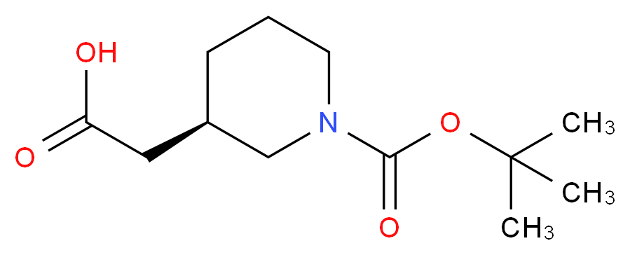 2-[(3R)-1-[(tert-butoxy)carbonyl]piperidin-3-yl]acetic acid_分子结构_CAS_912940-89-7