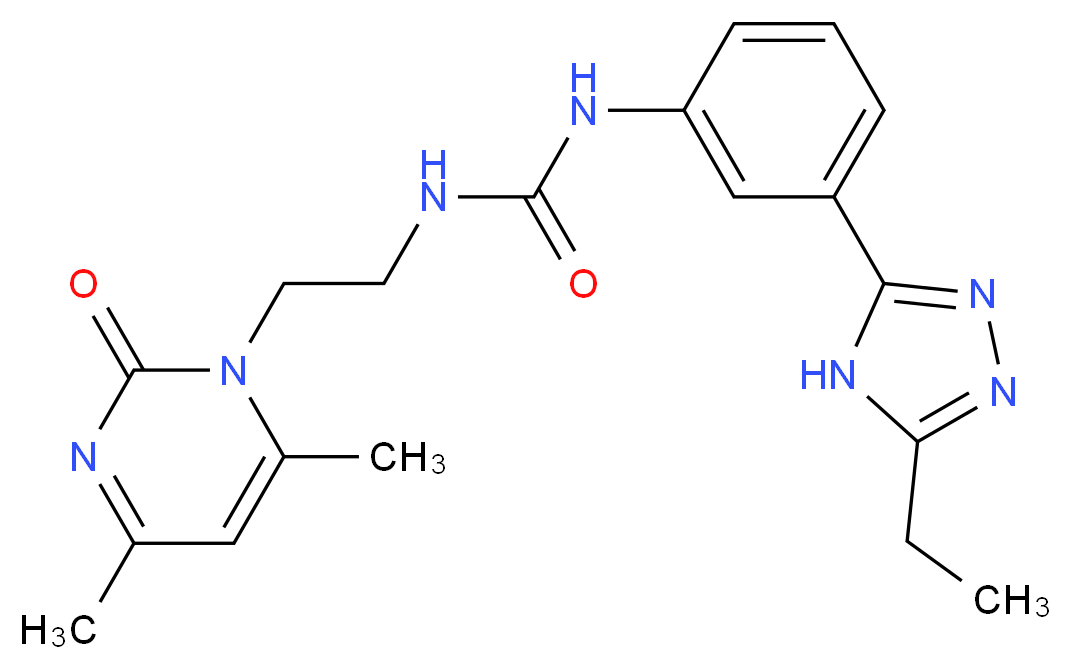 N-[2-(4,6-dimethyl-2-oxopyrimidin-1(2H)-yl)ethyl]-N'-[3-(5-ethyl-4H-1,2,4-triazol-3-yl)phenyl]urea_分子结构_CAS_)