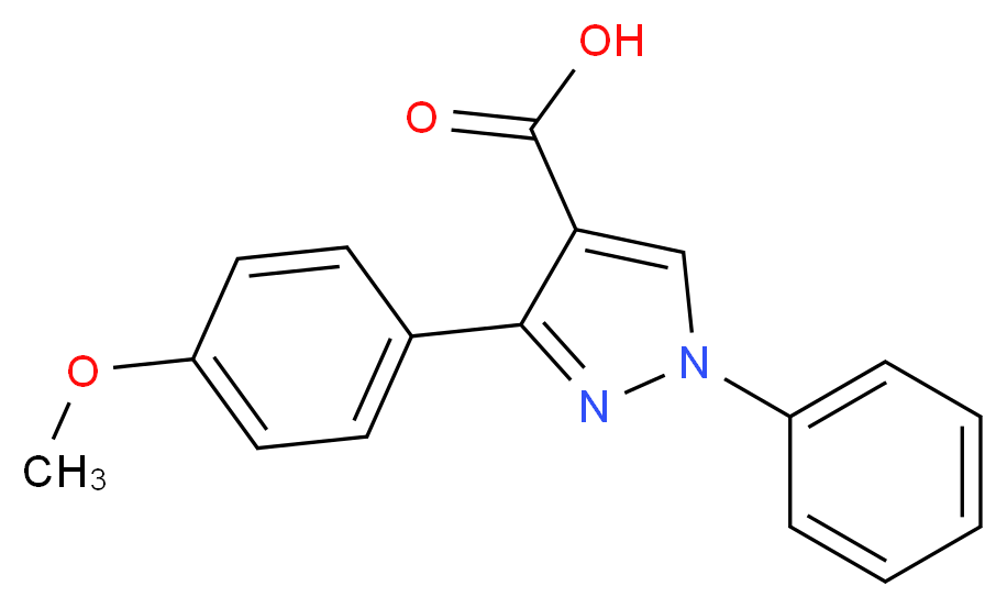 3-(4-methoxyphenyl)-1-phenyl-1H-pyrazole-4-carboxylic acid_分子结构_CAS_372107-36-3)