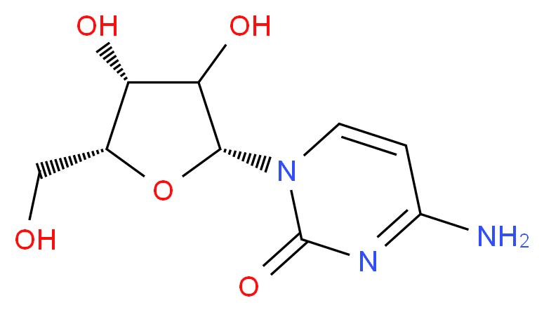 4-amino-1-[(2R,4R,5R)-3,4-dihydroxy-5-(hydroxymethyl)oxolan-2-yl]-1,2-dihydropyrimidin-2-one_分子结构_CAS_65-46-3
