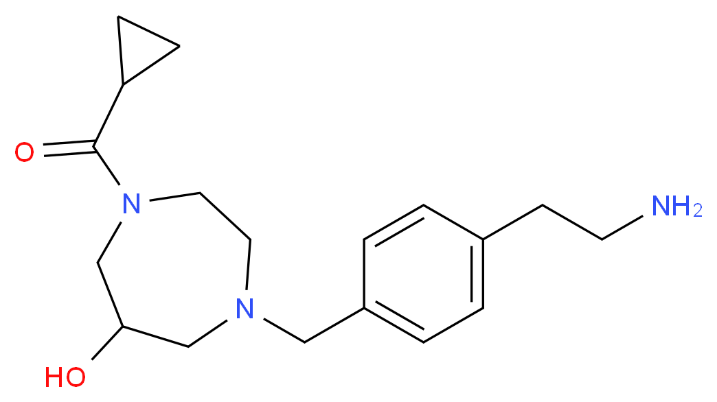 1-[4-(2-aminoethyl)benzyl]-4-(cyclopropylcarbonyl)-1,4-diazepan-6-ol_分子结构_CAS_)