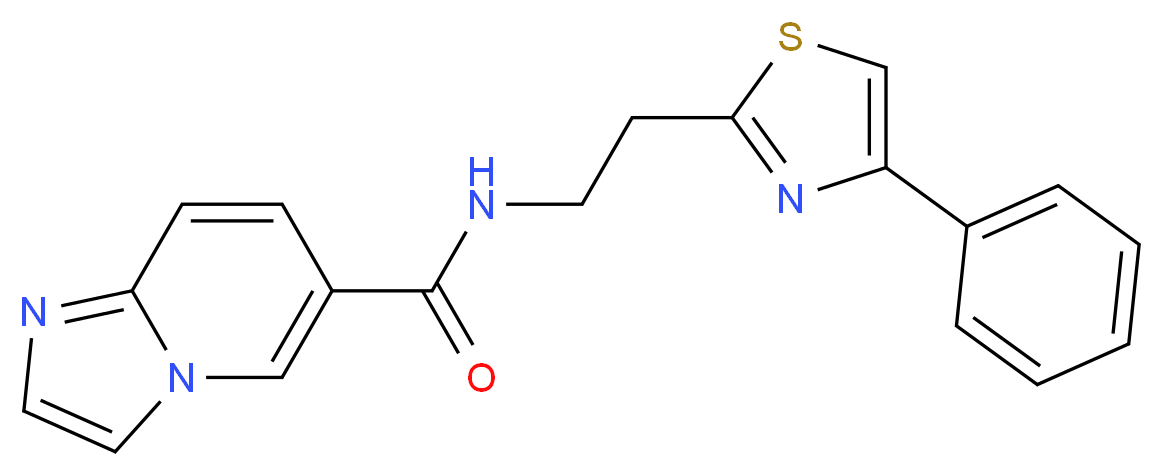 N-[2-(4-phenyl-1,3-thiazol-2-yl)ethyl]imidazo[1,2-a]pyridine-6-carboxamide_分子结构_CAS_)