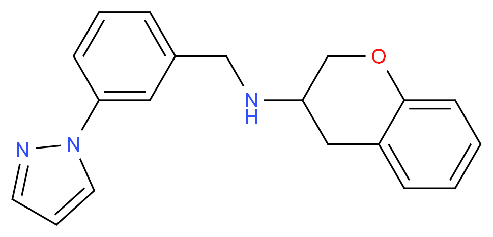 3,4-dihydro-2H-chromen-3-yl[3-(1H-pyrazol-1-yl)benzyl]amine_分子结构_CAS_)