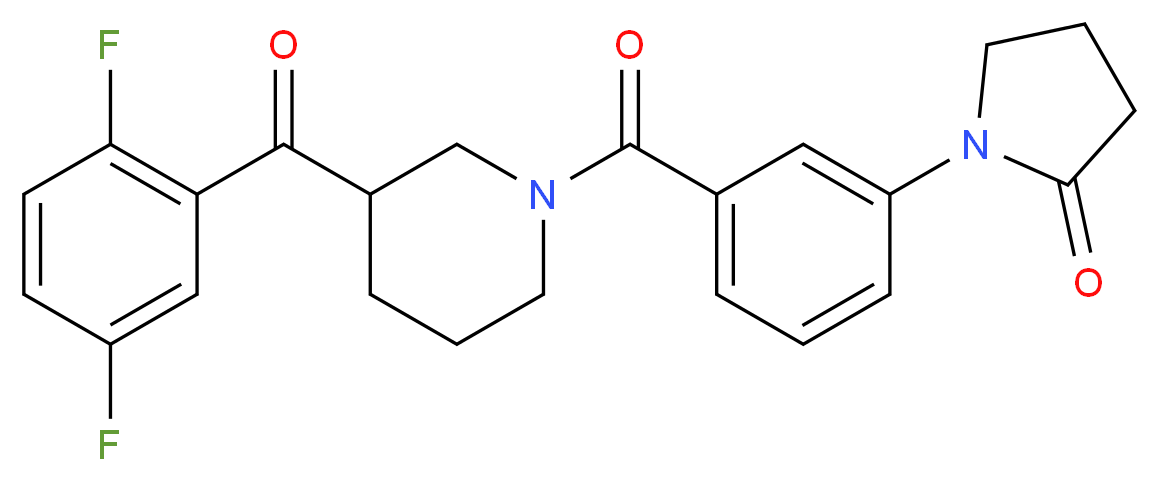 1-(3-{[3-(2,5-difluorobenzoyl)-1-piperidinyl]carbonyl}phenyl)-2-pyrrolidinone_分子结构_CAS_)