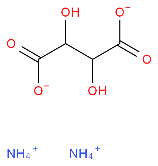 diammonium 2,3-dihydroxybutanedioate_分子结构_CAS_3164-29-2