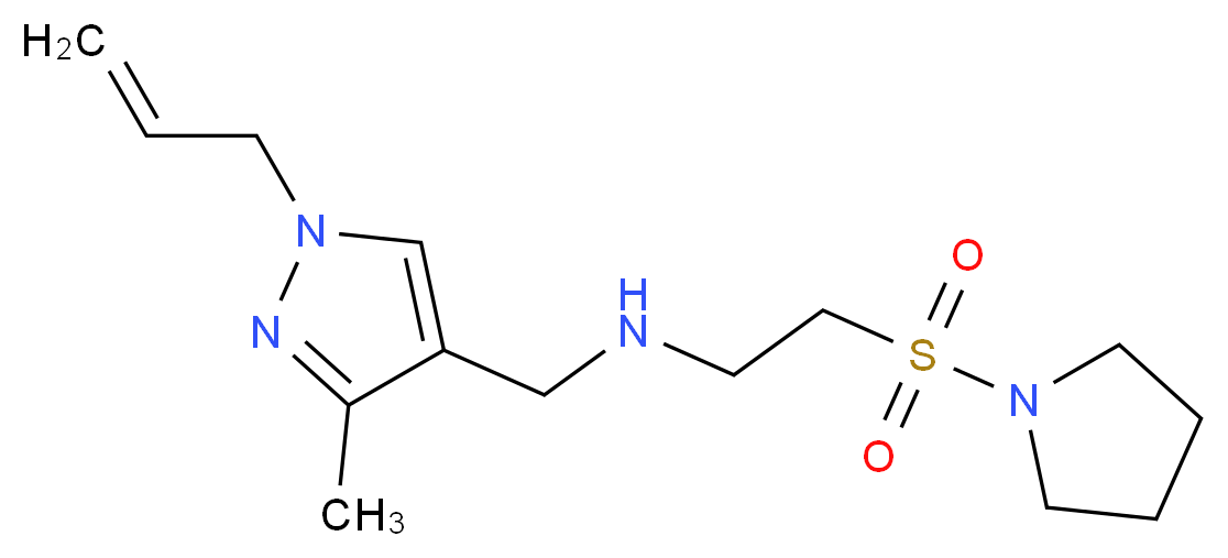 N-[(1-allyl-3-methyl-1H-pyrazol-4-yl)methyl]-2-(pyrrolidin-1-ylsulfonyl)ethanamine_分子结构_CAS_)