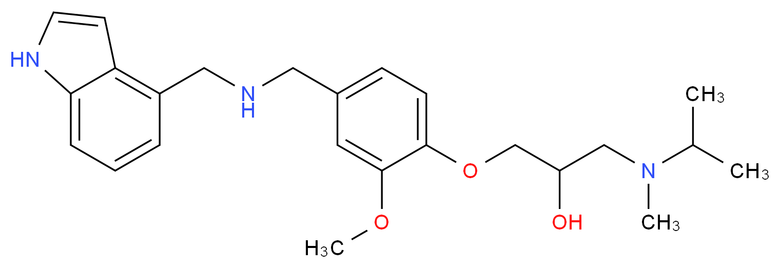 1-(4-{[(1H-indol-4-ylmethyl)amino]methyl}-2-methoxyphenoxy)-3-[isopropyl(methyl)amino]-2-propanol_分子结构_CAS_)