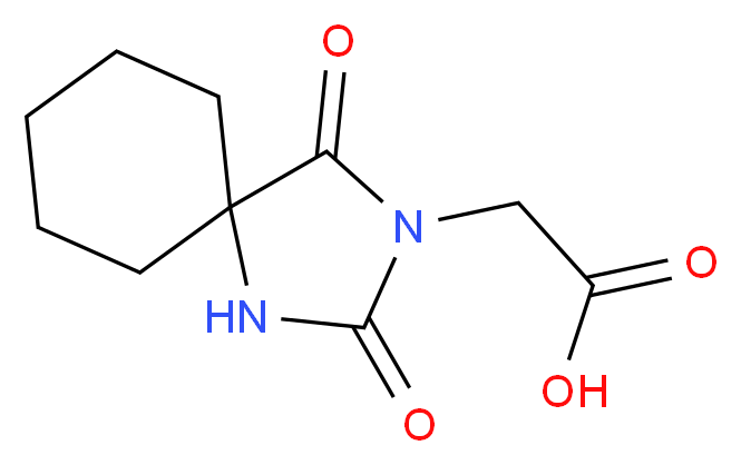(2,4-dioxo-1,3-diazaspiro[4.5]dec-3-yl)acetic acid_分子结构_CAS_834-45-7)