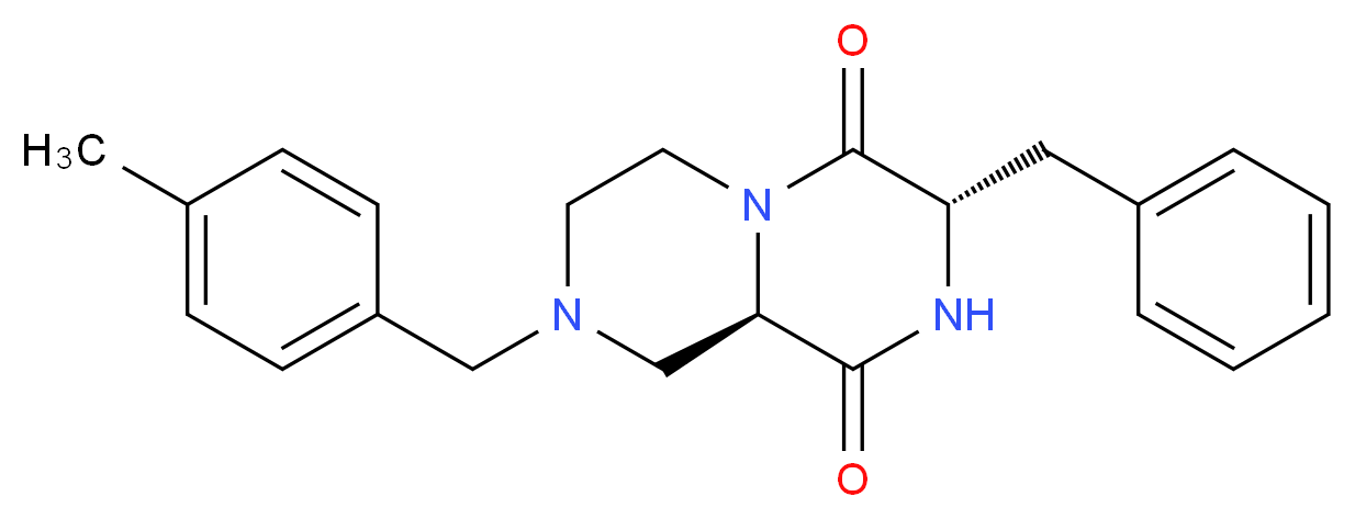 (3S,9aR)-3-benzyl-8-(4-methylbenzyl)tetrahydro-2H-pyrazino[1,2-a]pyrazine-1,4(3H,6H)-dione_分子结构_CAS_)