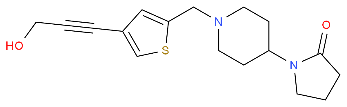 1-(1-{[4-(3-hydroxyprop-1-yn-1-yl)-2-thienyl]methyl}piperidin-4-yl)pyrrolidin-2-one_分子结构_CAS_)