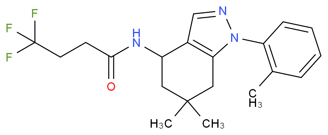 N-[6,6-dimethyl-1-(2-methylphenyl)-4,5,6,7-tetrahydro-1H-indazol-4-yl]-4,4,4-trifluorobutanamide_分子结构_CAS_)