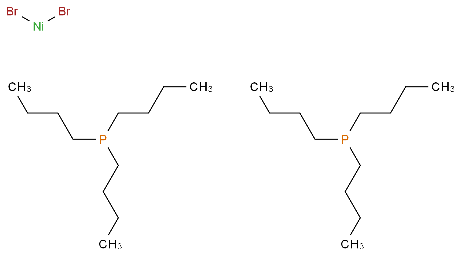 dibromonickel; bis(tributylphosphane)_分子结构_CAS_15242-92-9