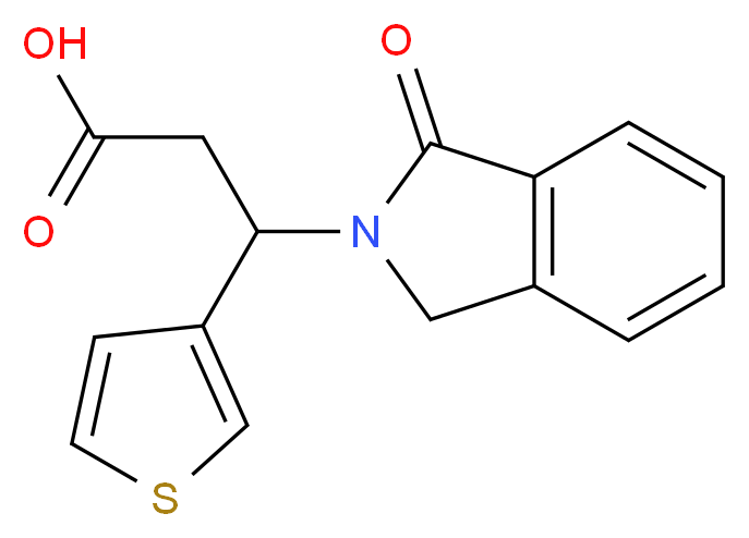 3-(1-Oxo-1,3-dihydro-2H-isoindol-2-yl)-3-(3-thienyl)propanoic acid_分子结构_CAS_)
