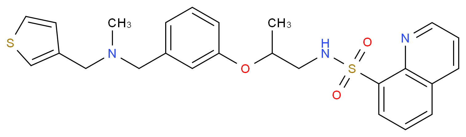 N-[2-(3-{[methyl(3-thienylmethyl)amino]methyl}phenoxy)propyl]-8-quinolinesulfonamide_分子结构_CAS_)
