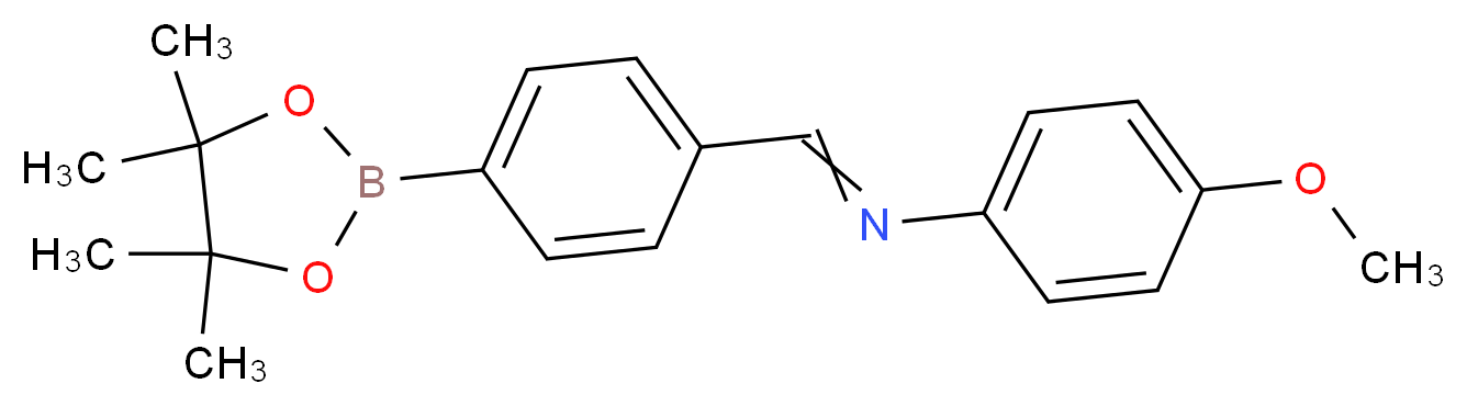 4-[(4-甲氧苯基亚氨基)甲基]苯硼酸频哪醇酯_分子结构_CAS_871366-38-0)