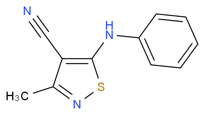 3-methyl-5-(phenylamino)-1,2-thiazole-4-carbonitrile_分子结构_CAS_91093-88-8