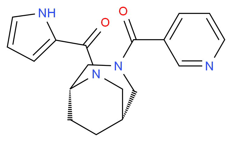 (1S*,5R*)-3-(3-pyridinylcarbonyl)-6-(1H-pyrrol-2-ylcarbonyl)-3,6-diazabicyclo[3.2.2]nonane_分子结构_CAS_)